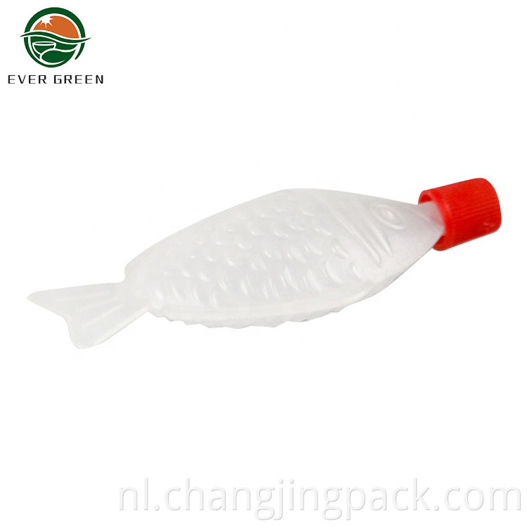 Red lid fish shape 3ml soy sauce bottle